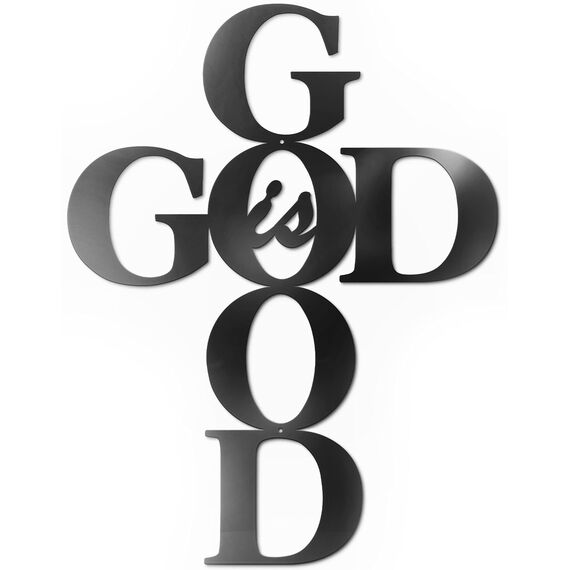 Vivegate God is Good Metal Signs Decor, Black Metal Cross God is Good Sign Wall Decor Religious Kitchen Decor Wall Crosses for Home Decor