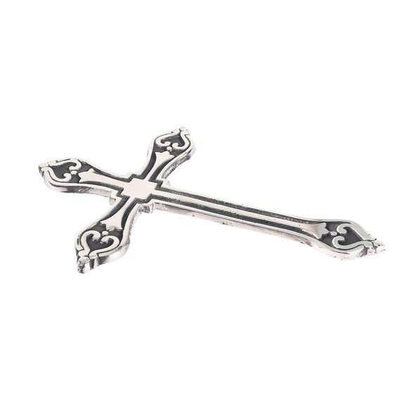 Ardour 24,1 cm Antik-Silber- und Schwarz-Wandkreuz für Heimdekoration. Dekorative Kreuze aus Metall. Kreuz für Wand der Kreuze, religiöse Heimdekoration