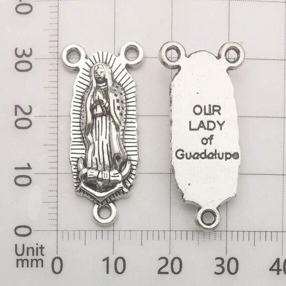 100 g (60 Stück) Antik-Silberkreuz Jesus Maria Our Lady Miraculous Herzstück Kruzifix-Medaillenanhänger zum Basteln, Schmuckherstellung, Zubehör für DIY Rosenkranz, Halskette, Armband (M154)
