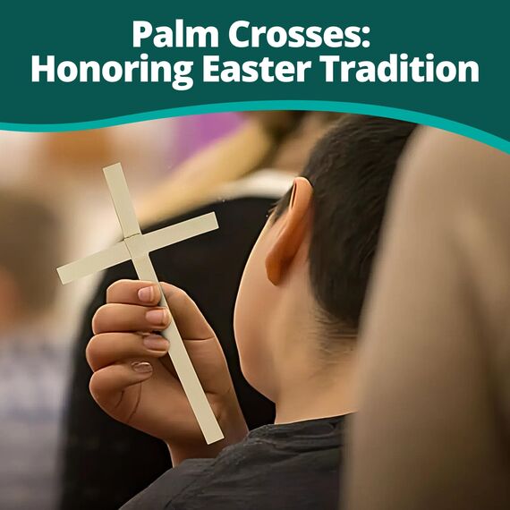 Concordia Supply Palm Sunday Outreach Palm Crosses - Dried African Palm Crosses 6" x 4.5" (Large, Pack of 50)