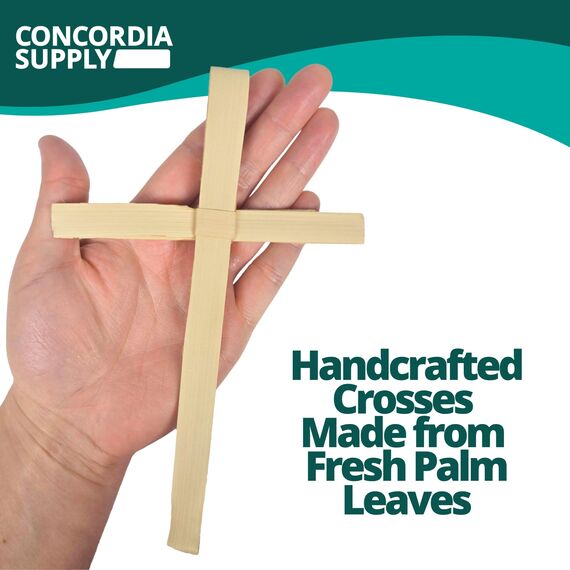 Concordia Supply Palm Sunday Outreach Palm Crosses - Dried African Palm Crosses 6" x 4.5" (Large, Pack of 50)