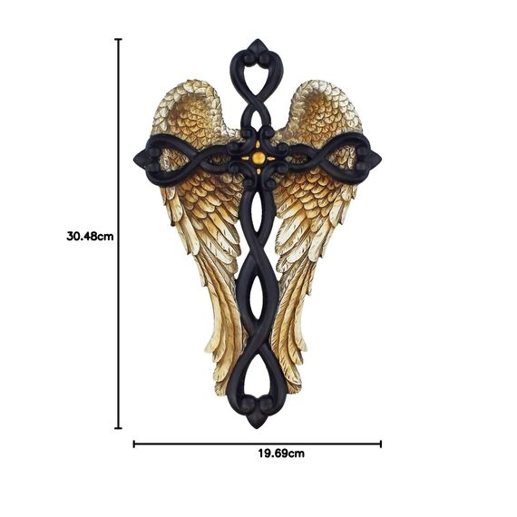 UXD Top Brass Engelsflügel Wandkreuz – Jesus Spirituelle Kunst Skulptur