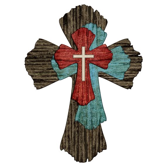 Wandkreuz Bauernhaus Holzkreuz Dekorativ Holz Wandkreuz Hängend Rustikales Holzkreuz Wanddekor Holz Spirituelle Kunst Skulptur für Zuhause Religiöse Innen- und Außenbereich