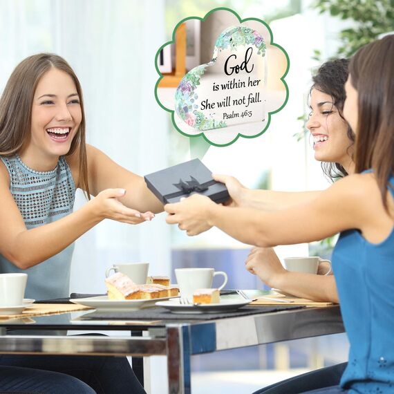 Christliche Geschenke für Frauen, inspirierend, religiöse Geschenke für Sie, Bibelvers, Schreibtisch-Dekoration, Gott ist innerhalb ihrer Sie wird nicht fallen, Acryl, Freund, Kollegen (Sukkulent)