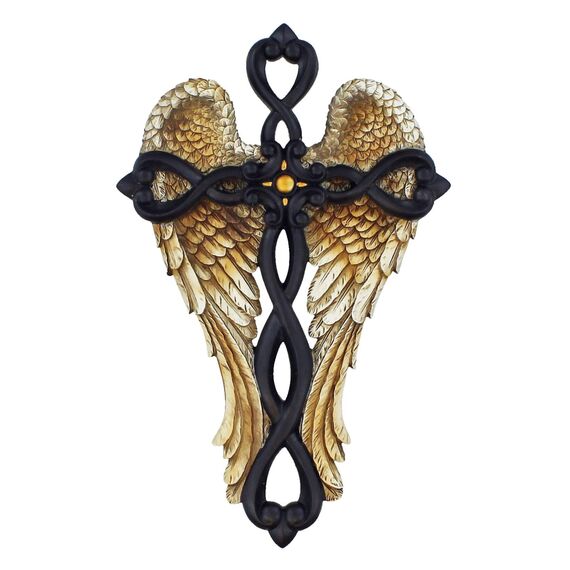 UXD Top Brass Engelsflügel Wandkreuz – Jesus Spirituelle Kunst Skulptur