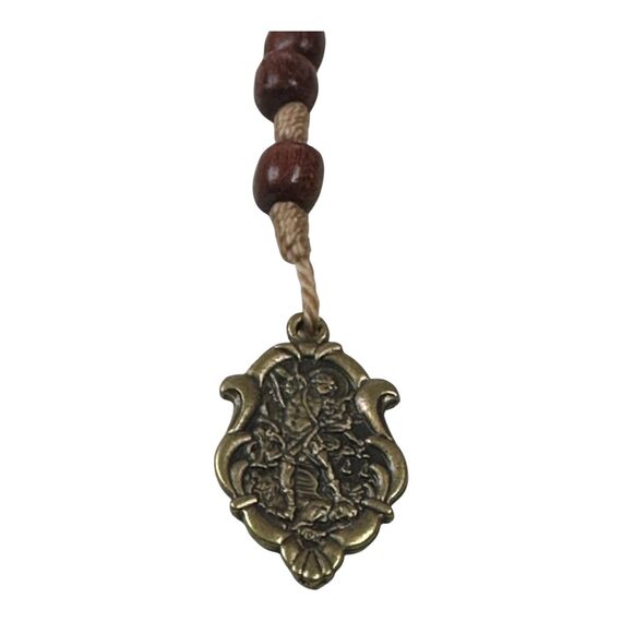 Saint ST MICHAEL Chaplet Rosenkranz mit Cherry Holz Perlen und Medaille, 25,4 cm von catholica Shop