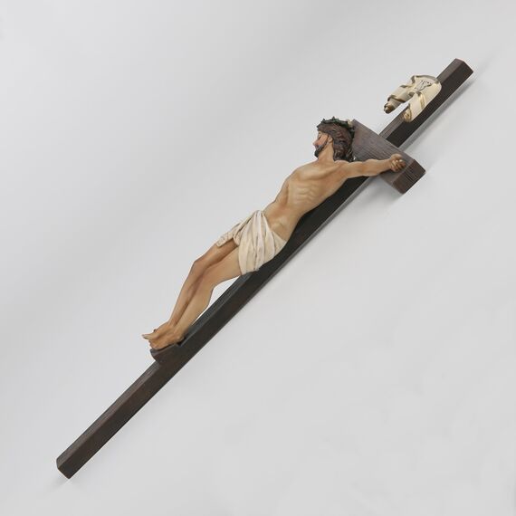 BC Katholisches Kruzifix-Wandkreuz, Jesus Christus, Wanddekoration für Zuhause, Altar, religiöses Geschenk, 25,4 cm hoch, handgefertigte Renaissance-Skulptur von Buildclassic (vollfarbige neue