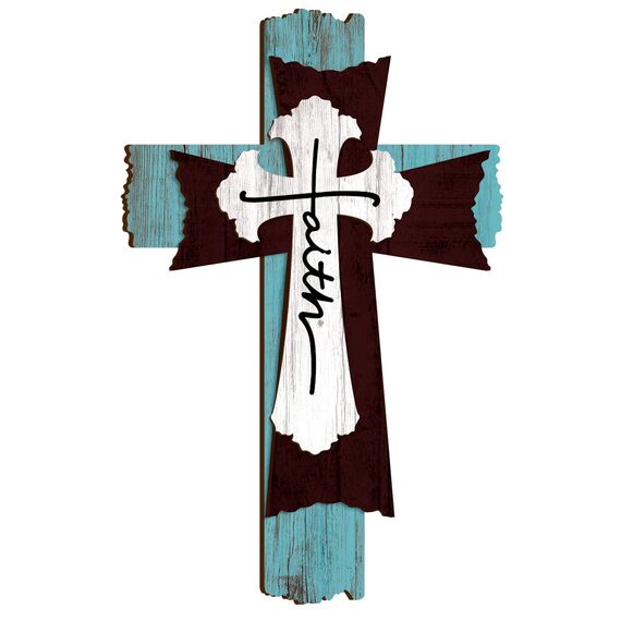 Christliches Wandkreuz dekoratives HolzWandkreuz zum Aufhängen, rustikal, mehrlagig, verwitterte Holzoptik, spirituelle Kunstskulptur, Bauernhaus, spirituelle Kunst für Zuhause, religiös, drinnen