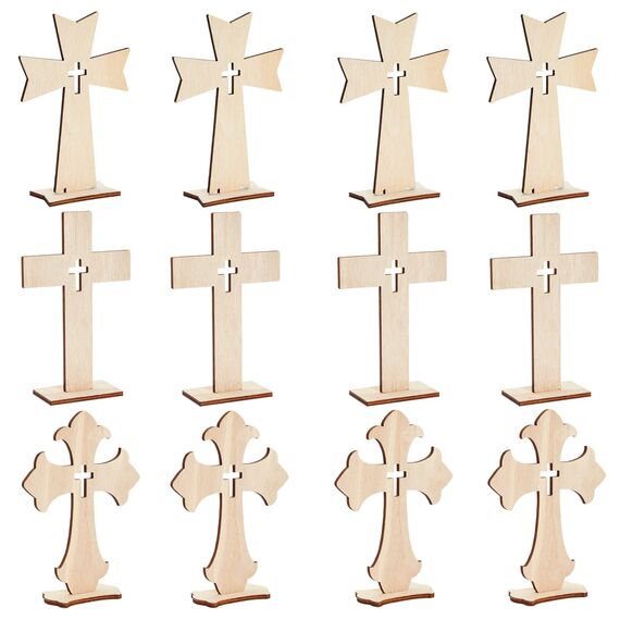 Bright Creations Holzkreuz, stehend, 18 cm, Hellbraun, 12 Stück
