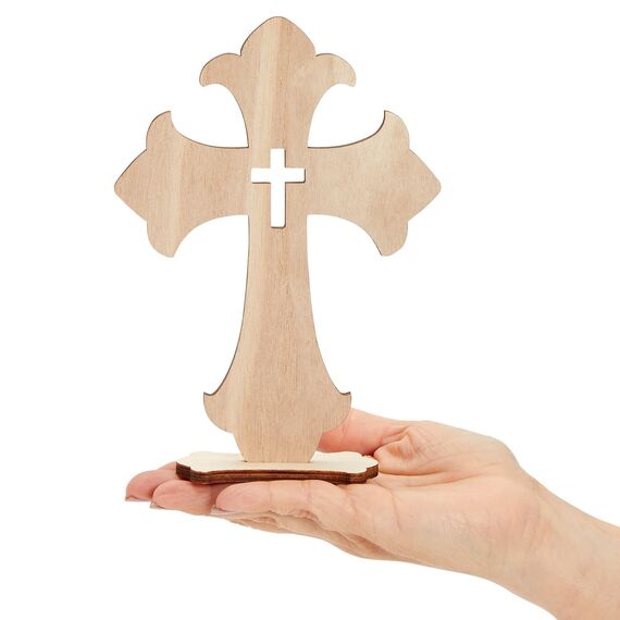 Bright Creations Holzkreuz, stehend, 18 cm, Hellbraun, 12 Stück