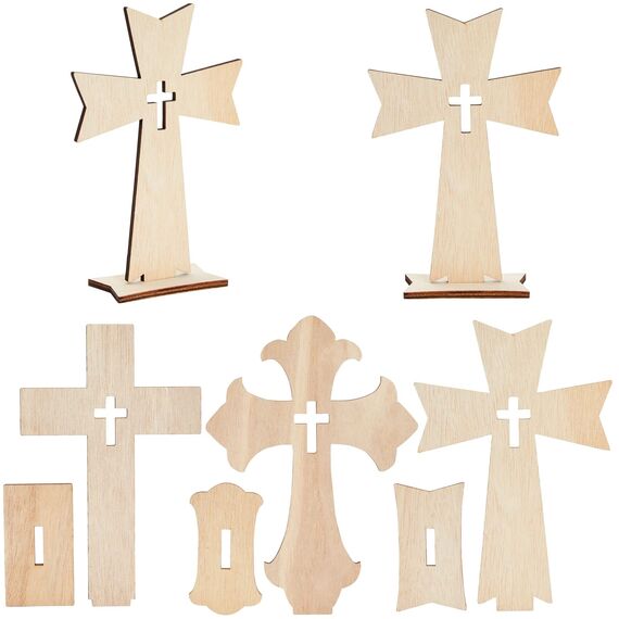 Bright Creations Holzkreuz, stehend, 18 cm, Hellbraun, 12 Stück