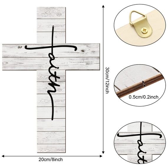 3 Stück Glaube Liebe Hoffnung Kreuz Schild Holz Wandbehang Kreuz Rustikale Kreuz Wanddekoration Vintage Kreuz Wandkunst Religiöse Liebe Kreuz Wanddekor Bauernhaus Haus Hängende Dekor
