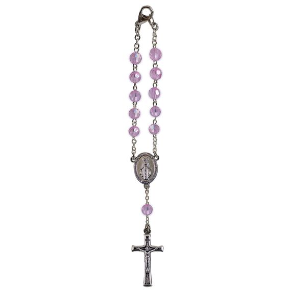 Cathedral Art Amethyst (Abbey & CA Geschenk) Juni-/Light Geburtsstein Auto Rosenkranz, Stein