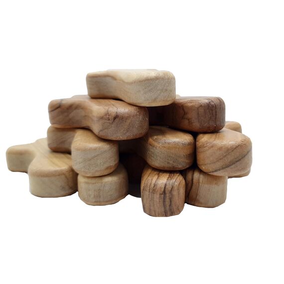 Zuluf 10 Stück Olivenholzkreuze 6,3 cm - Handgefertigte Mini Fidget Kreuze aus Holz, Taschenkreuze für Gebet und Trost, christliche Glaubensgeschenke aus dem Heiligen Land