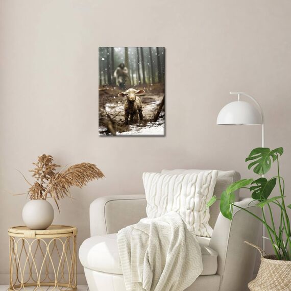 Christliche Wandkunst, Jesus rettet das verlorene Lamm auf Leinwand, Wanddekoration, Religion, Leinwandkunst, Wanddekoration, Poster, Gemälde, Drucke für Wohnzimmer, Schlafzimmer, Gebetsraum, gerahmt