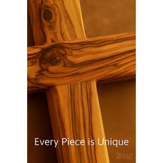 Zuluf Wall Hanging Olive Wood Cross 20cm Olivewood Christian Wall Cross (Ow-Crs-051) by
