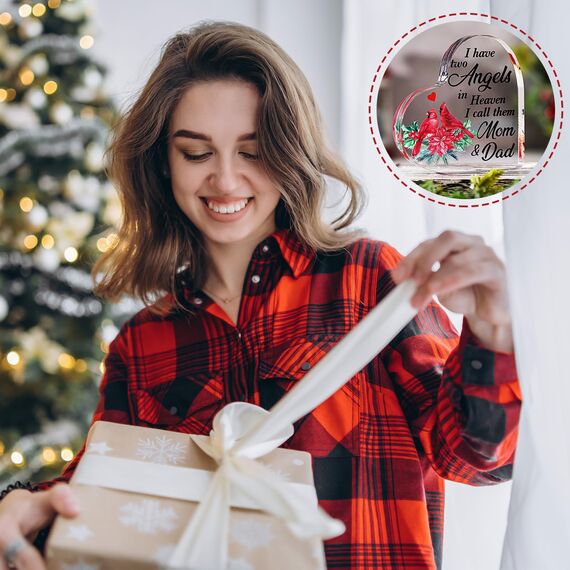 Karenhi 10,2 cm Kardinal-Gedenkgeschenk für den Verlust von Mama Vater, Trauergeschenk für den Verlust eines geliebten Menschen, Engel im Himmel, Tischdekoration für Zuhause, Gedenktafel