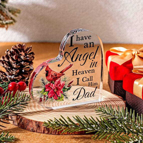 Red Memorial Cardinal Gift Sympathy Deavement Gift in Heaven Christmas Cardinal Memorial Gifts for Loss of Mom/Dad in Memory of Gift Christmas in Heaven Remembrance Gifts Dad,6 Inch)
