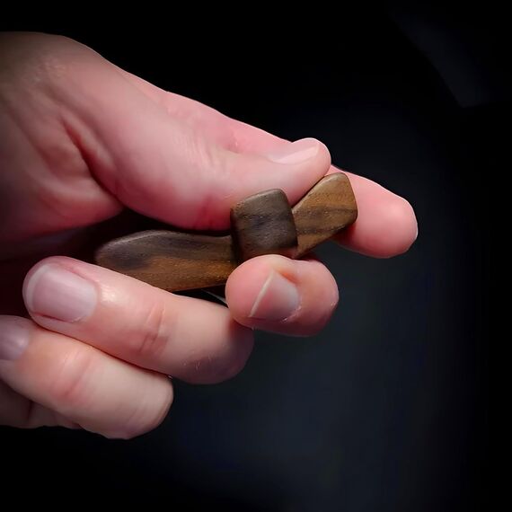 Holzkreuz, Fidget-Kreuz, Taschengebetskreuz, Geschenke für Menschen mit Depressionen/Angstzuständen (schwarz, 5 Stück)