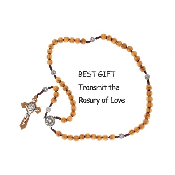 GFRGFH Kruzifix Wandkreuz, Handgefertigte katholische Kreuze mit Holz-Rosenkranz, Holz-Kruzifix für Wand, Jesus christliches Wandbehang-Kreuz für Heimdekoration, 20,3 cm
