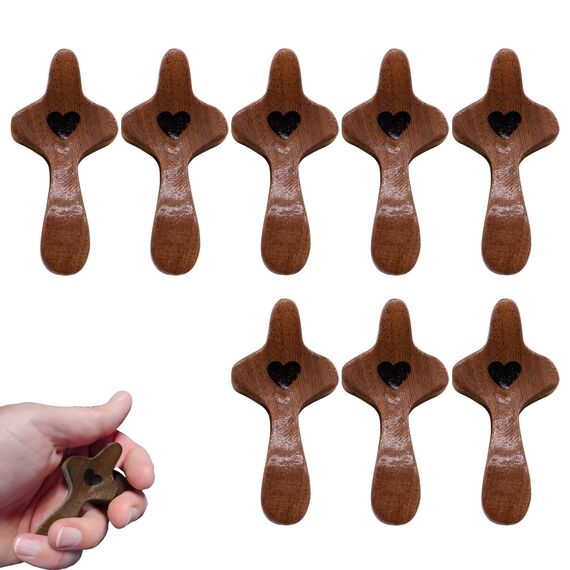 Atlodas Kreuz mein Herz, Ermutigungsgeschenk, lindert Angstgefühle, Komfort zum Umklammern, Festhalten und Beten, Taschen-Kreuz aus Olivenholz, religiöses Geschenk für Kinder und Erwachsene (A, 8