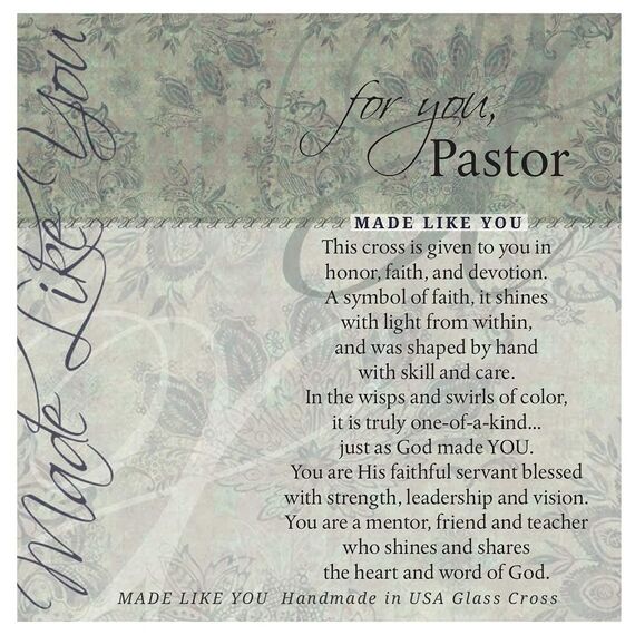 Pastor Appreciation Gift/Pastor Gift - Handmade Cross with Sentiment