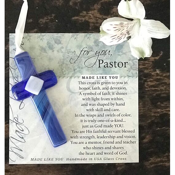 Pastor Appreciation Gift/Pastor Gift - Handmade Cross with Sentiment