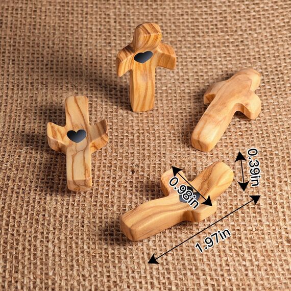 Yookin Kreuz mein Herz, Ermutigungsgeschenk, Stressabbau, Komfortkreuz zum Festhalten, Festhalten und Beten, religiöses Geschenk für Kinder und Erwachsene (Olivgrün, 10 Stück)