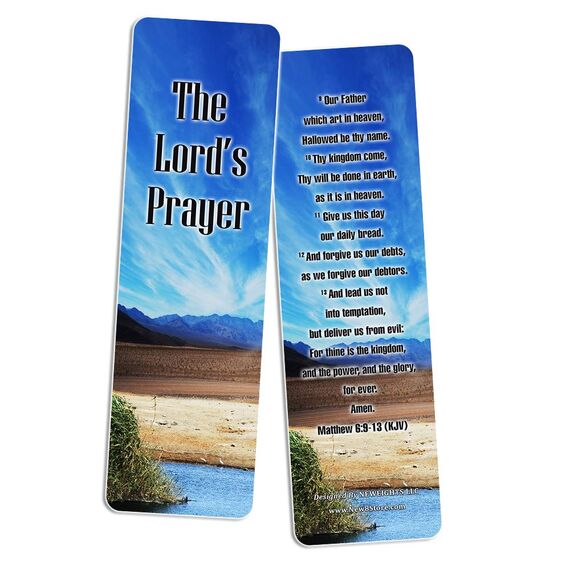 Christian Prayer Bookmarks - The Lord's Prayer (12-Pack) - Collection of Bible Verses for Daily Motivation - Reverence Bible Texts Sunday School Easter Baptism - Thanksgiving Christmas Rewards