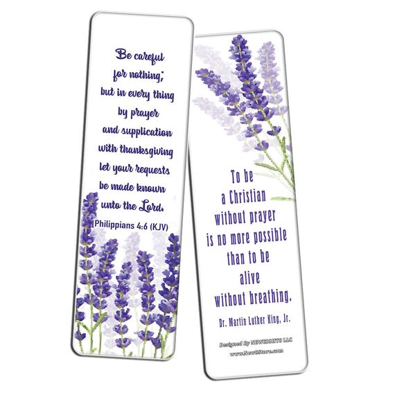 Christian Prayer Bookmarks - The Lord's Prayer (12-Pack) - Collection of Bible Verses for Daily Motivation - Reverence Bible Texts Sunday School Easter Baptism - Thanksgiving Christmas Rewards