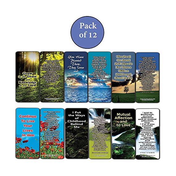 Everything You Need for Growth Bibel-Lesezeichen (12er-Pack) – Kollektion Motivational of Bibelvers on Christian Development