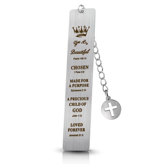 TIESOME Edelstahl Inspirational Christian Lesezeichen, Buchliebhaber Lesezeichen Inspirational Bibel Vers Bookmarker für Frauen Männer Beste Freunde Taufe Religiöse Kirche Geschenke