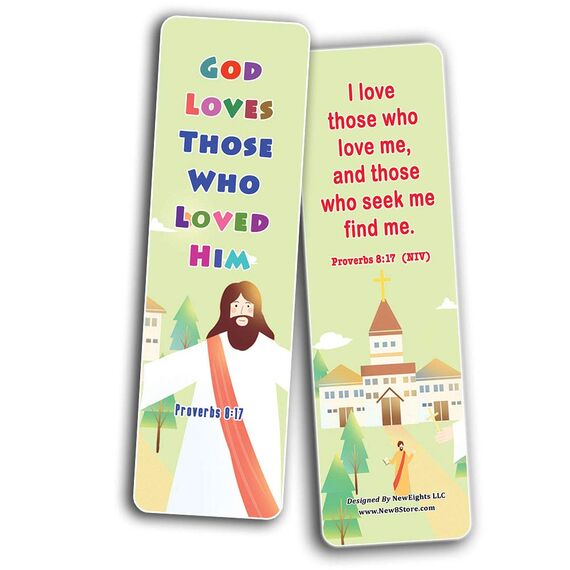 Lesezeichen für Kinder in der Schule, Bibelverse, 30 Stück (30-Pack) God Loves Christian Lesezeichen für Kinder, 30 Stück