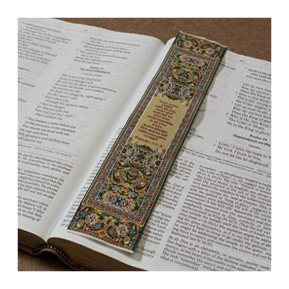 Logos Lesezeichen – Sprüche 3: 5–6 – Gelb, Christian, Stoff Teppich Lesezeichen