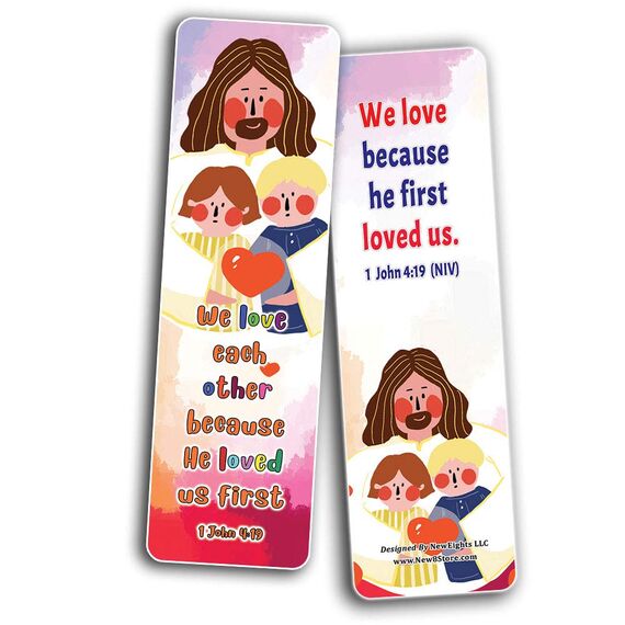 Lesezeichen für Kinder in der Schule, Bibelverse, 30 Stück (30-Pack) God Loves Christian Lesezeichen für Kinder, 30 Stück