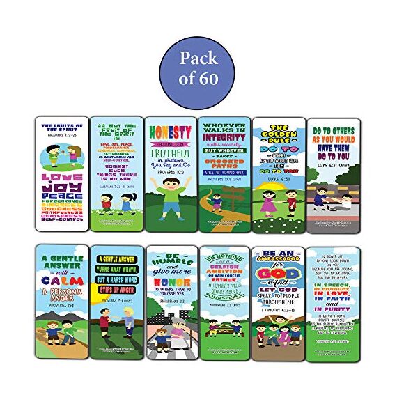 Top Bibelverses for Being a Good Christian Lesezeichen für Kinder, 60 Stück, Good Character Bookmarks for Kids (60-Pack), (60-Pack)