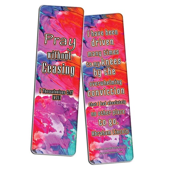 Christian Prayer Bookmarks - The Lord's Prayer (12-Pack) - Collection of Bible Verses for Daily Motivation - Reverence Bible Texts Sunday School Easter Baptism - Thanksgiving Christmas Rewards