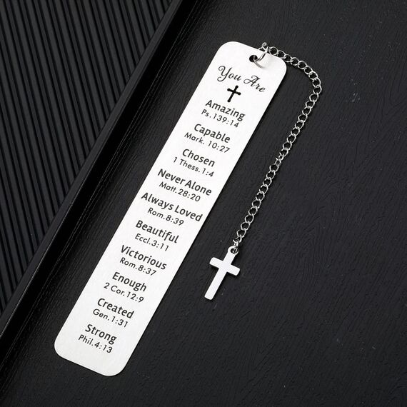 Kireida® Christian Lesezeichen, mit Schwarz Lesezeichenbox, Inspirierender Bibelvers Lesezeichen,Cross,für Absolvent, Erste Kommunion und Taufgeschenke