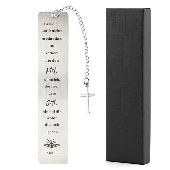 Christian Lesezeichen mit Bibelvers und Kreuz Anhänger Inspirierendes Lesezeichen Christliche Geschenke Christian Lesezeichen Inspirierende Geschenke Mit Geschenkbox für Frauen Männer(SIZE:lass)