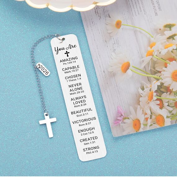 Stocking Stuffers for Teens Girls Boy Religious Christian Gifts Bookmark for Women Girls Christmas Taufe Gifts for Teen Girls Teenage Graduation Birthday Gifts for Her First Communion Gift for Girls