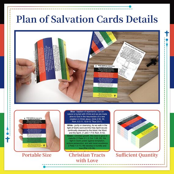 gisgfim 150 Stück Rettungsplan Karten Bulk Bibeltrakte Gospel Traktat Tasche Christian Tracts Gebetskarten Rettung Trakt Mini inspirierende Bibelversen Brieftasche Planer Lesezeichen für