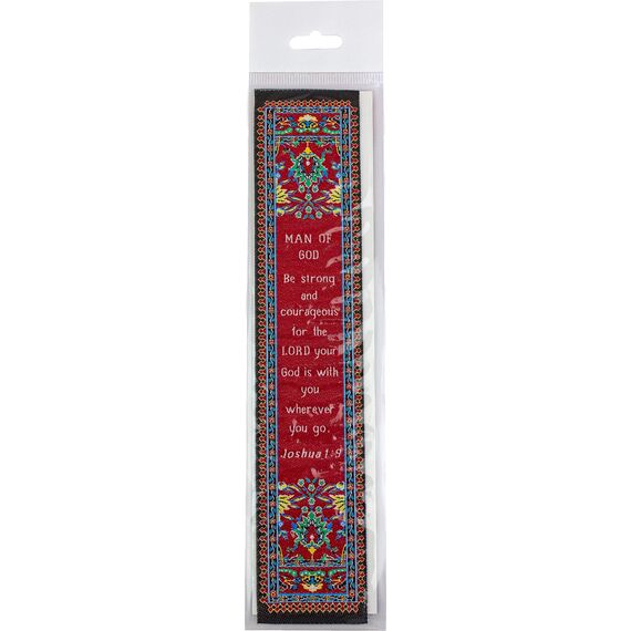 Sponsored Ad - Man of God, Bulk Pack of 6 Woven Fabric Christian Bookmarks, Silky Soft Joshua 1:9 Flexible Bookmarker for