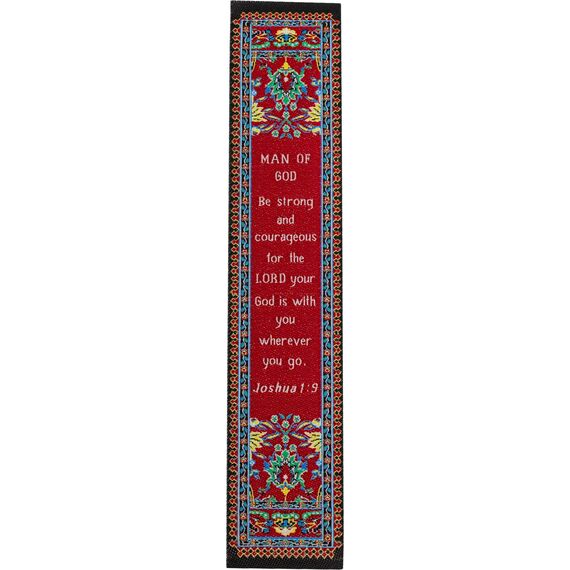 Sponsored Ad - Man of God, Bulk Pack of 6 Woven Fabric Christian Bookmarks, Silky Soft Joshua 1:9 Flexible Bookmarker for