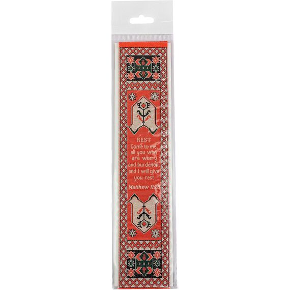I Will Give You Rest, Bulk Pack of 6 Woven Fabric Christian Bookmarks, Silky Soft Matthew 11:28 Flexible Bookmarker for No.