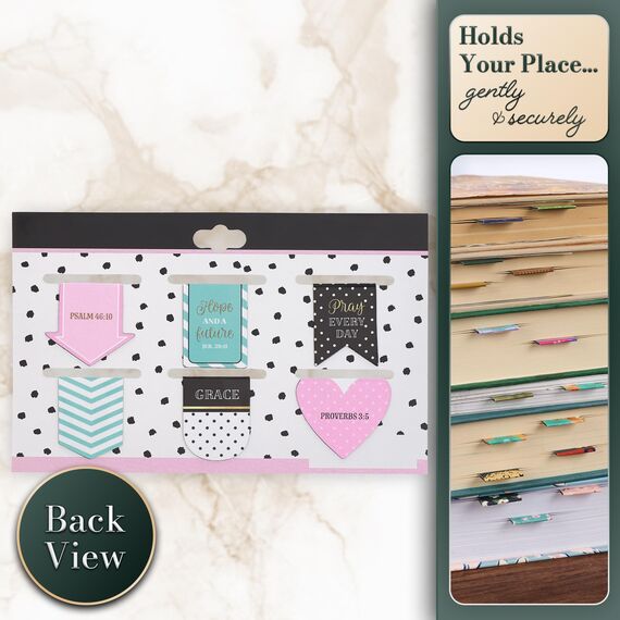 Christian Art Gifts Magnetische Schrift Lesezeichen Set für Männer und Frauen: Pray Every Day Inspirierende rosa und blaugrüne magnetische Bibelvers Pagemarker Set von 6 für Bibeln und Bücher,
