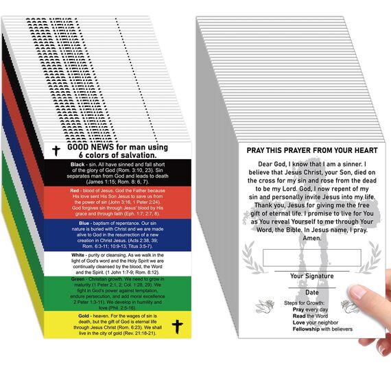 gisgfim 150 Stück Rettungsplan Karten Bulk Bibeltrakte Gospel Traktat Tasche Christian Tracts Gebetskarten Rettung Trakt Mini inspirierende Bibelversen Brieftasche Planer Lesezeichen für