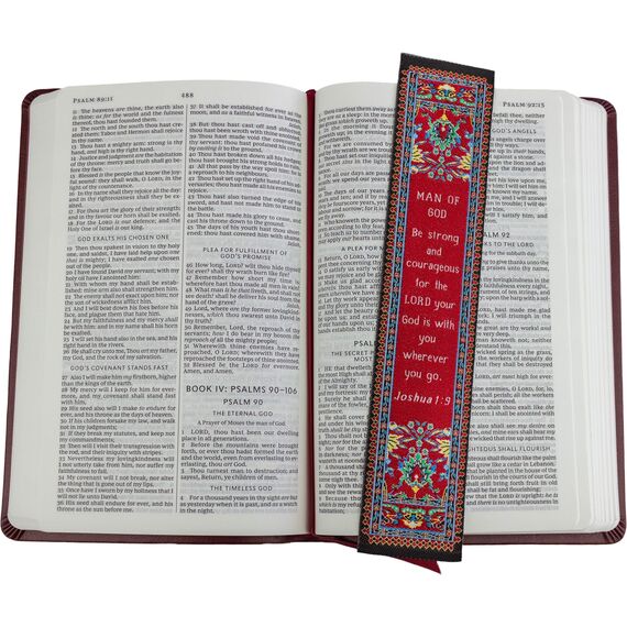 Sponsored Ad - Man of God, Bulk Pack of 6 Woven Fabric Christian Bookmarks, Silky Soft Joshua 1:9 Flexible Bookmarker for