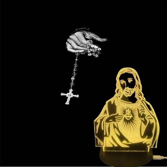 Xdorra Jesus Christus 3D Lichter 7 Farben Schreibtisch LED Stimmungslichter Geschenk für christliche Geburtstagsfeier Geschenke