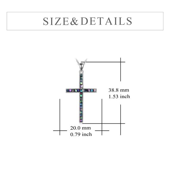 YFN Kreuz Halskette Sterling Silber Abalone Schale Kreuz Anhänger Dünnes Kreuz Schmuck Geschenke für Damen Herren Mädchen Jungen