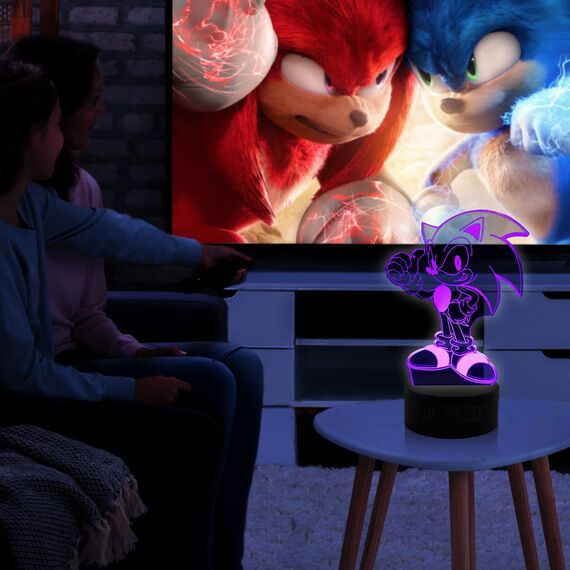 AIRUEEK Sonic Hedgehog Spielzeug 3D nachtlicht -16 Farbvariationen LED Illusion Lampe Schlafzimmer Dekor Beleuchtung/Sonic Figur Lampe Geburtstags Geschenke für Männer, Vatertagsgeschenk